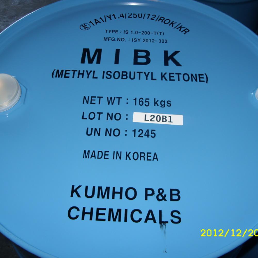 Colorless, transparent and combustible liquid with an unique smell MIBK (made in Korea)