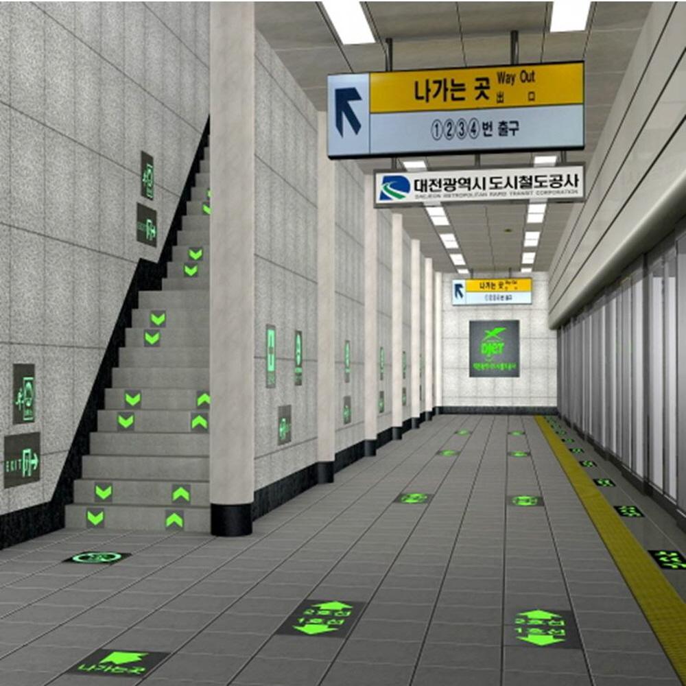 A direction board of luminous stone with a life line