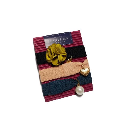 Fleuri Hair Tie Set | Ponytail,Hair accessories,Accessories,bracelet, Hair Tie, Sorbet Fleuri