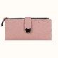 full image Butterfly decorated Korea lady women long slim wallet(Pink)