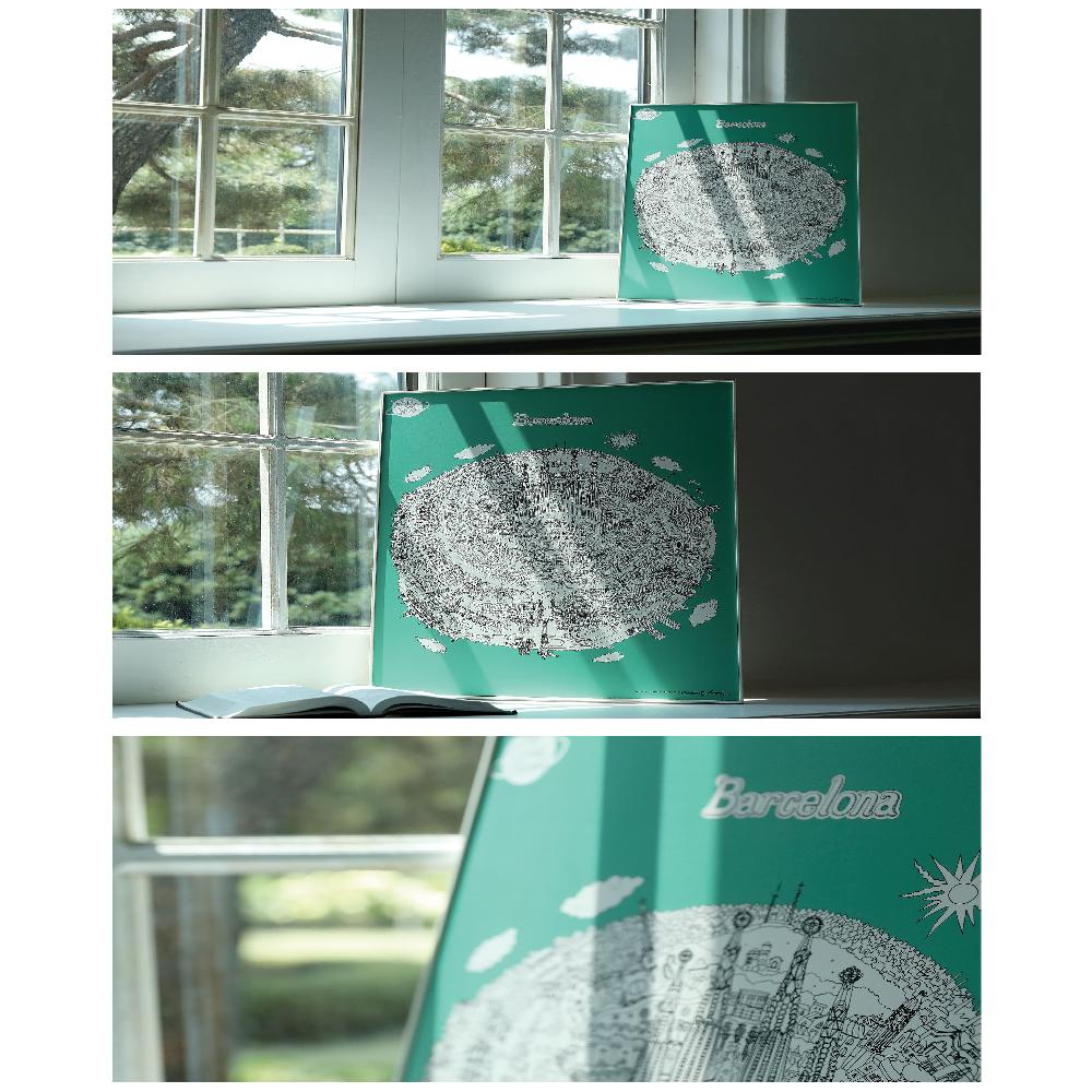 Dream Sky Lovely-Map Decorative Coloring Painting DIY Paper City Map - Barcelona