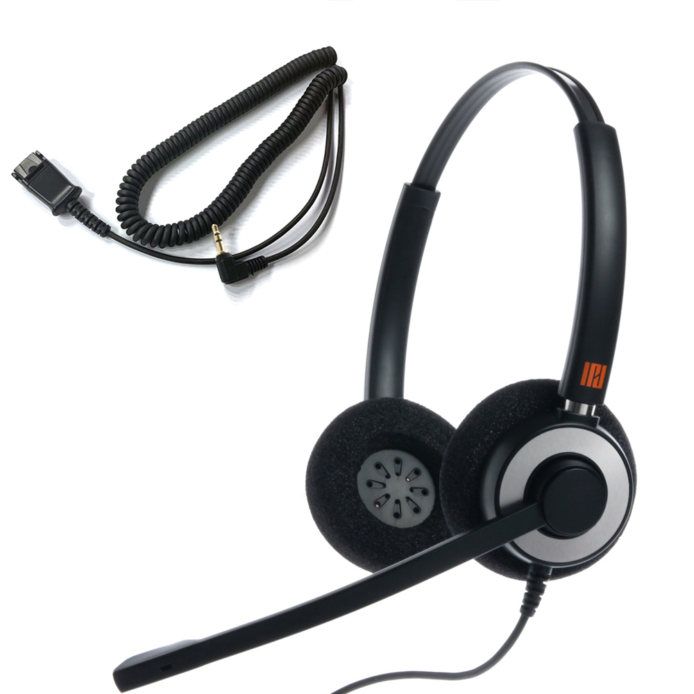 IPD IPH-165 Binaural NC Headset with 2.5mm jack for Ciso SPA, Polycom IP 320,321,330,Panasonic KX an