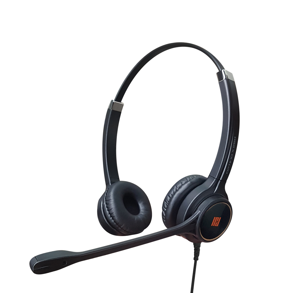 PD IPH-255 Optimo-X Double Ear Noise canceling,Corded Headset with USB Adapter to PC with Mute Switc