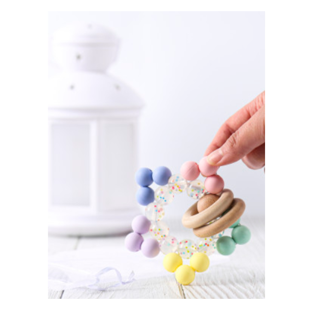 Natural Teether Toy Brand in Korea, HINOKI WOODEN STAR TEETHER with Rattle