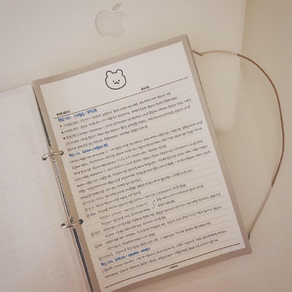 Half line note with a siot bear without bond and detachable per page (Red)