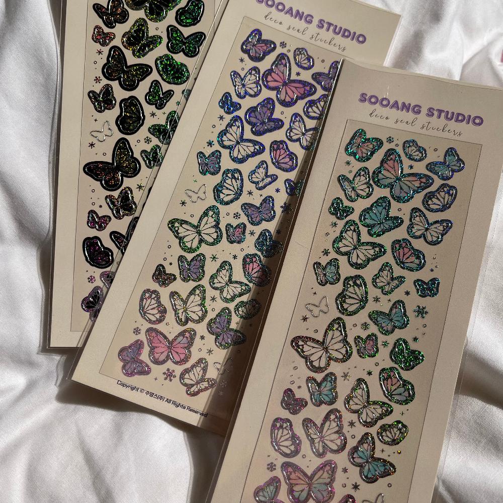 Sandy holo butterfly series·Korean CUTE holographic Stickers