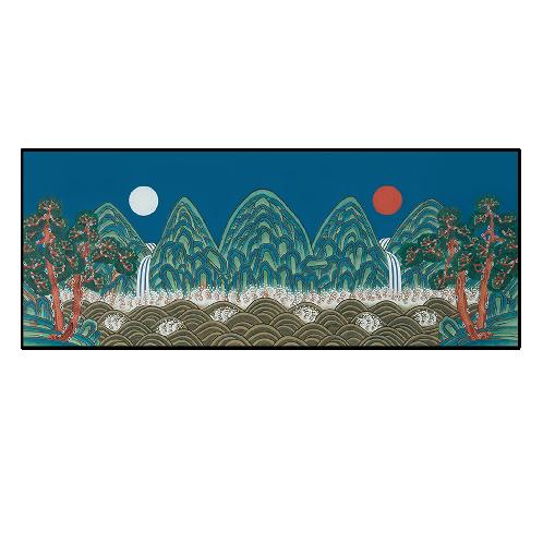 Korean Folk Art Frameless Art Print, minhwa drawing Korean art poster for home deco_'Ilwolobong'