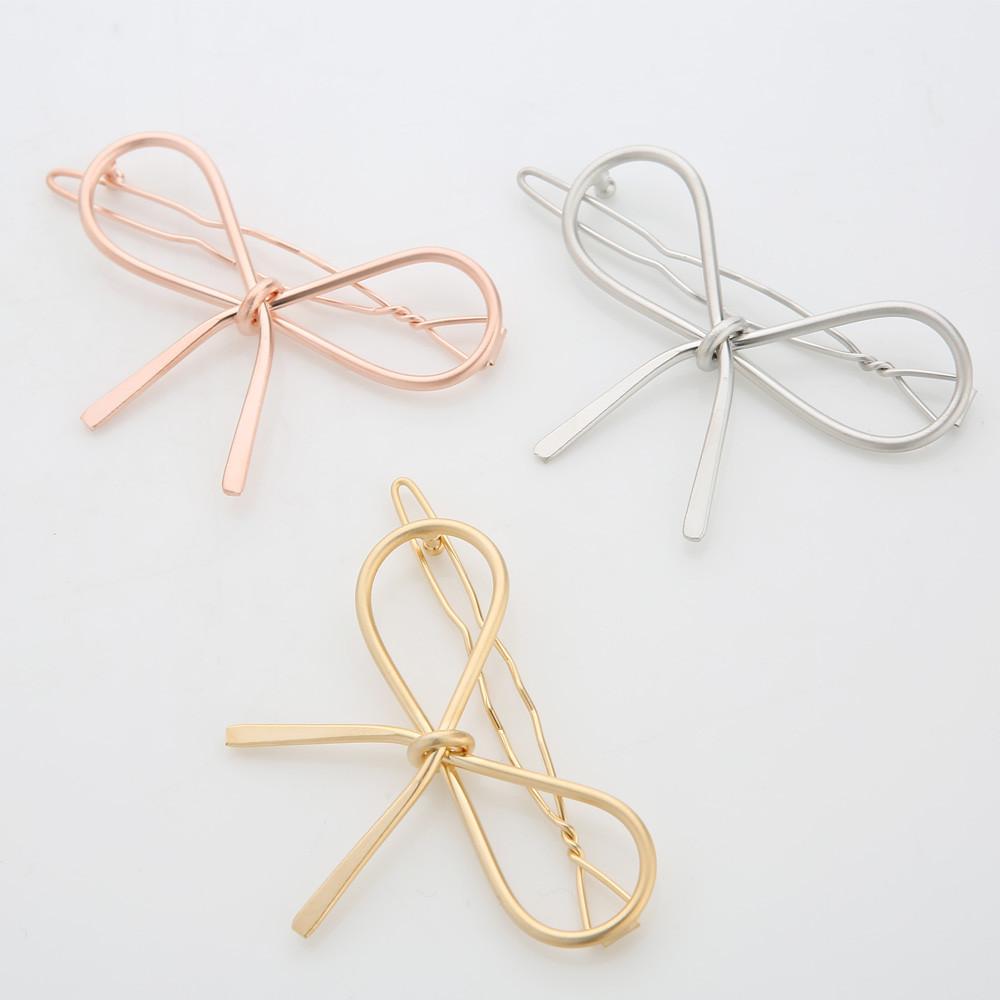Jinccecil ribbon hairpin -Matte Silver