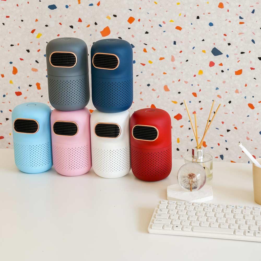 Cheongwoo C&T ROBA Mini Portable Air Purifier + Cup Holder / Color : Baby Pink