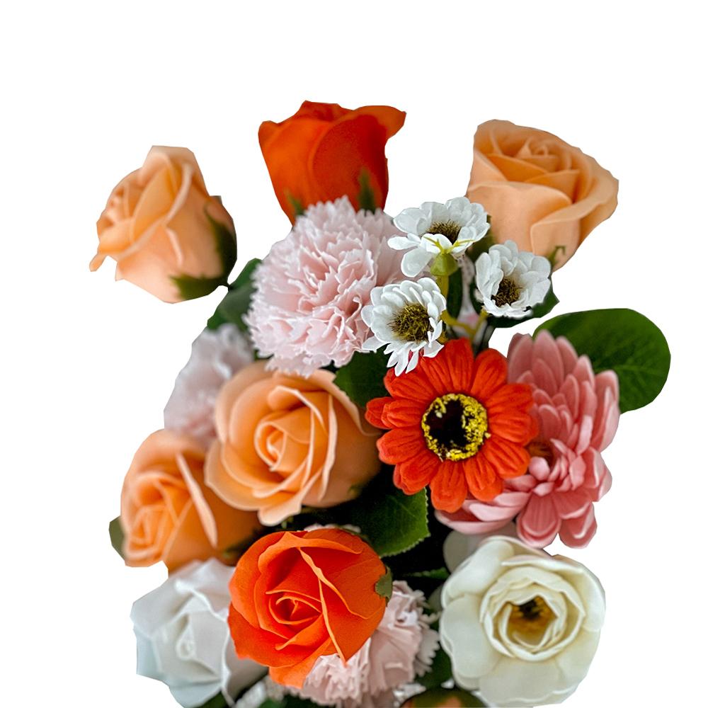  Soap Flower Carnations Center Piece  L (Peach Pink)