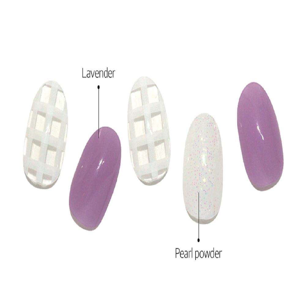Semi-curing Gel Nail Sticker - Lavender Check