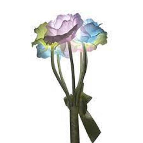 DAEWANG King Solar Panel LED Flower Rose Set of 10 Light Lamp Battery Interior Home Decoration, Pres