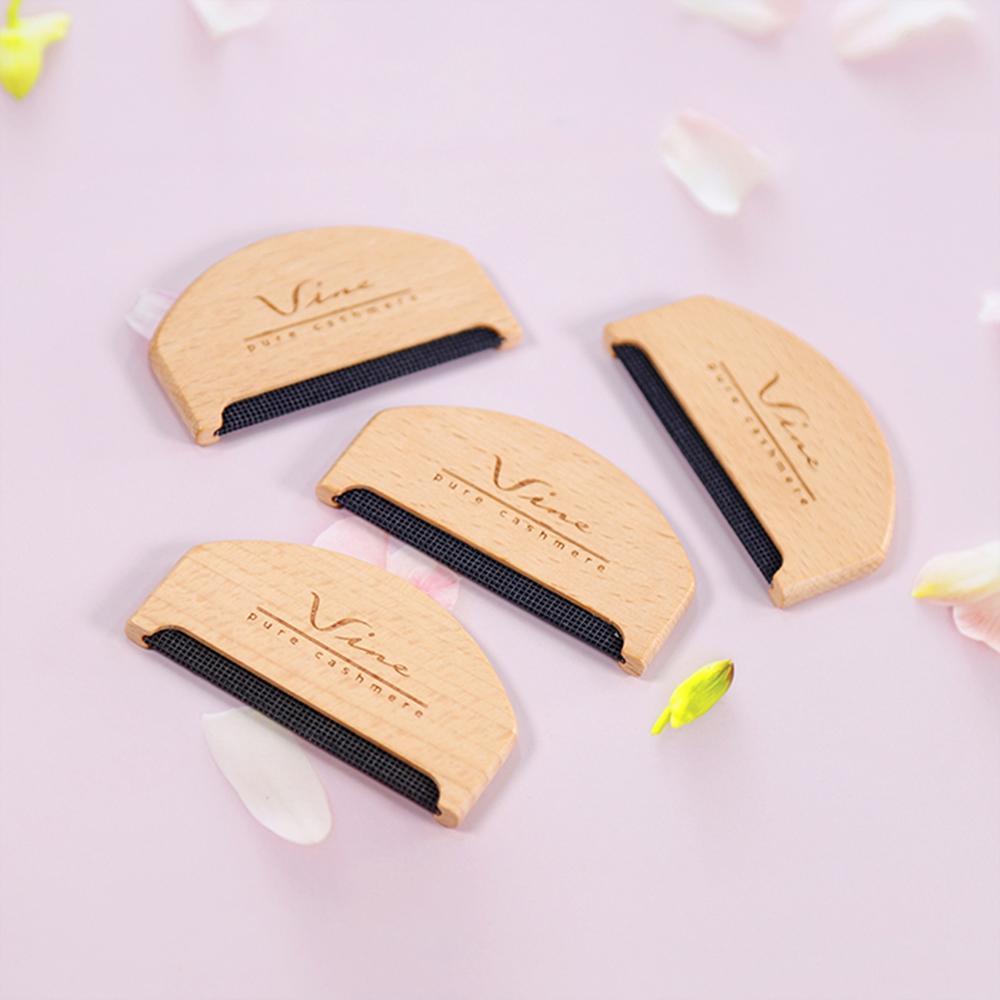 Premium wooden cashmere comb + velvet pouch set