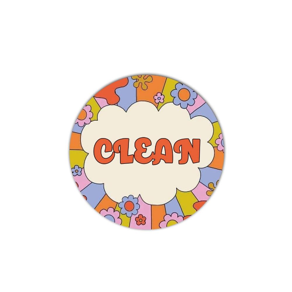 Clean Dirty Dishwasher Magnet(Flower)