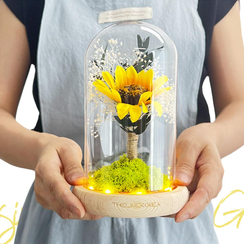 LED lucky sunflower glass dome mood light Gift