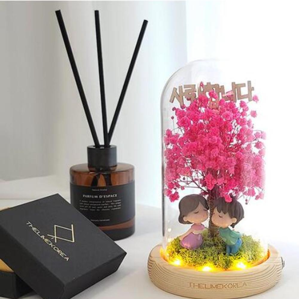 LED Couple Blossom Glass Dome Mood Light Pure Love