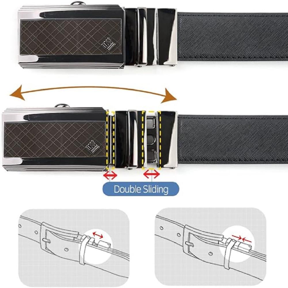 LineFit Men's Belt_Casual Dress Classic Jean Adjustable Automatic Stretch Buckle T01 Nickel (Sizes 2