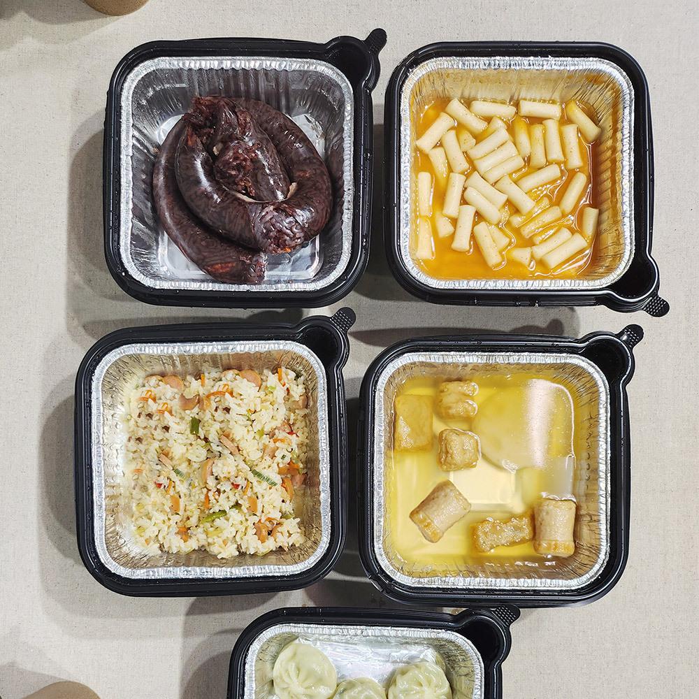 Self-heating pot box (3 sets) Outdoor camping lunchbox Water-activated salt food Disposable food