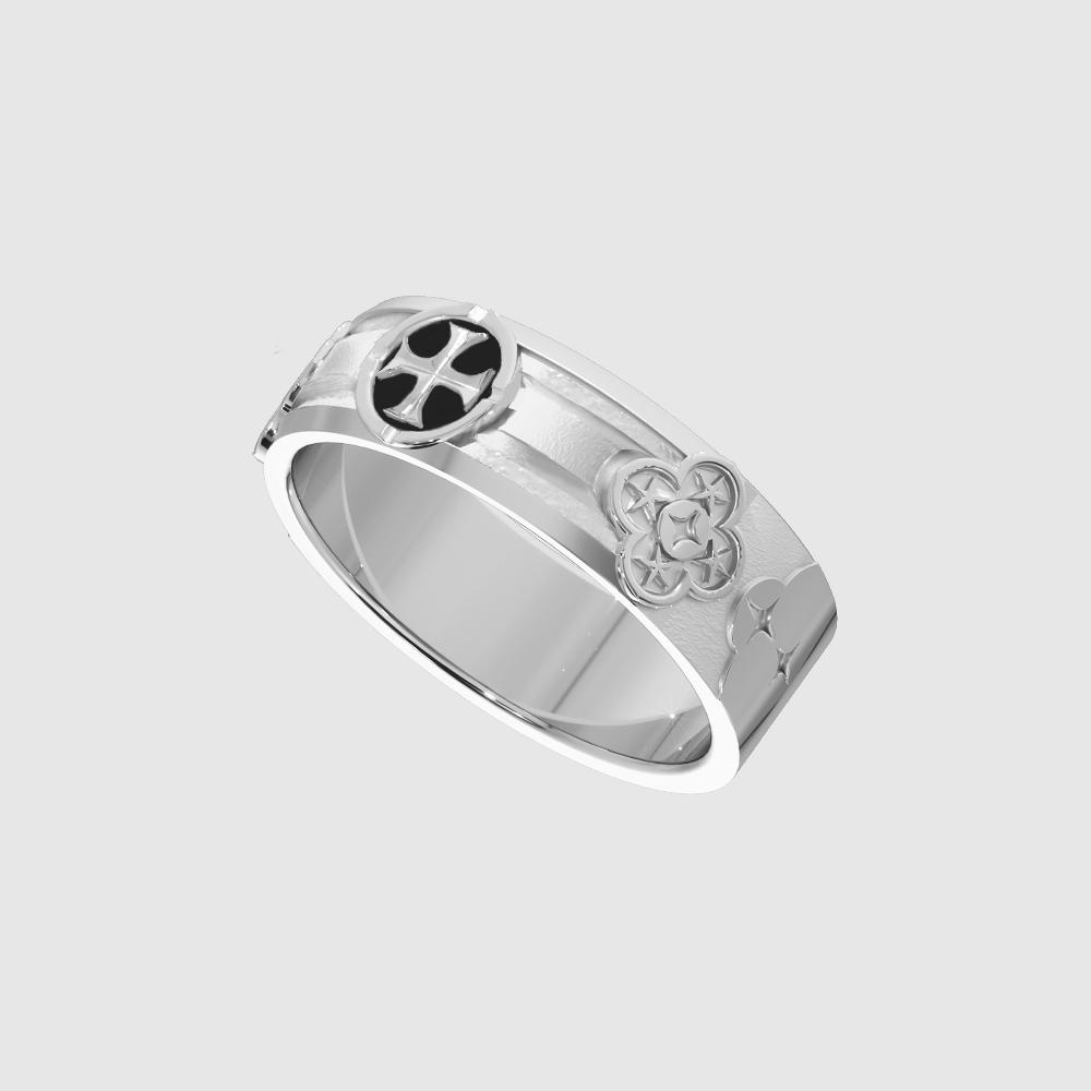 Cross Rosary Couple Ring Men