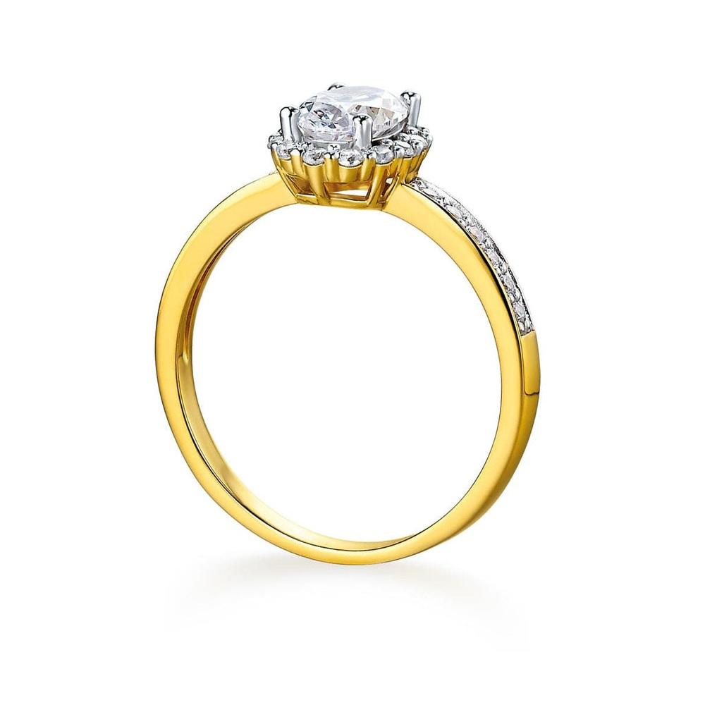 18K GOLD RING SET WITH CZ STONES & SYNTHETIC STONES