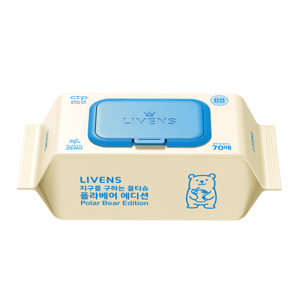 Livens Flushable Wet Wipes Polar Bear Edition